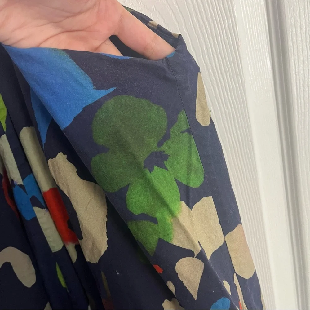 Anthropologie Navy Floral Halter Midi Dress - Picture 5 of 11